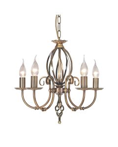 Artisan 5 Light Chandelier - Aged Brass