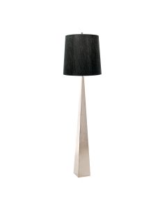 Ascent 1 Light Floor Lamp with Black Shade - Polished Nickel