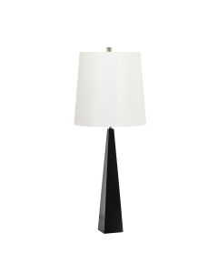 Ascent 1 Light Table Lamp with White Shade - Black
