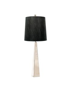 Ascent 1 Light Table Lamp with Black Shade - Polished Nickel
