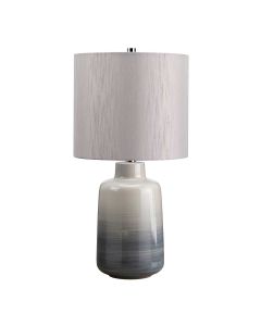 Bacari 1 Light Small Table Lamp - Blue and Grey with Light Grey Shade