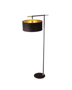 Balance 1 Light Floor Lamp - Black / Polished Brass with Black Shade