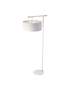 Balance 1 Light Floor Lamp - White / Polished Nickel with White Shade