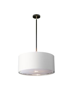 Balance 1 Light Pendant - Black / Polished Nickel with White Shade