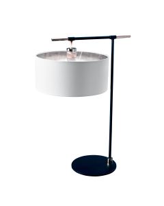 Balance 1 Light Table Lamp - Black / Polished Nickel with White Shade