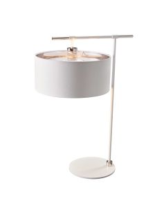 Balance 1 Light Table Lamp - White / Polished Nickel with White Shade