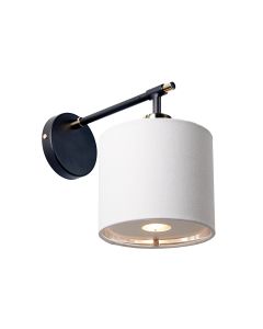 Balance 1 Light Wall Light - Black / Polished Nickel with White Shade