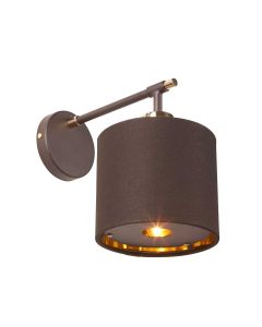 Balance 1 Light Wall Light - Brown / Polished Brass with Brown Shade