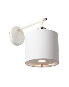 Balance 1 Light Wall Light - White / Polished Nickel with White Shade