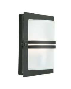 Basel 1 Light Wall Lantern - Black With Frosted Glass