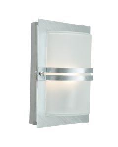 Basel 1 Light Wall Lantern - Galvanised With Frosted Glass