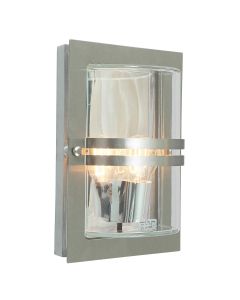Basel 1 Light Wall Lantern - Stainless Steel With Clear Glass