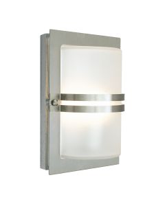 Basel 1 Light Wall Lantern - Stainless Steel With Frosted Glass