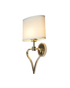 Falmouth 2 Light Wall Light - French Gold / White Shade