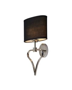 Falmouth 2 Light Wall Light - Polished Chrome / Black Shade