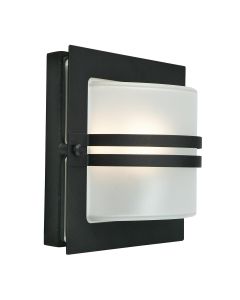 Bern 1 Light Wall Lantern - Black With Frosted Glass