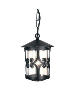 Hereford 1 Light Porch Chain Lantern - Black