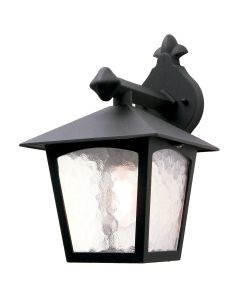York 1 Light Wall Down Lantern - Black