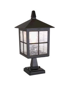 Winchester 1 Light Pedestal Lantern - Black
