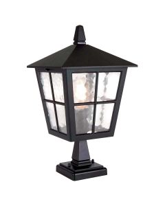Canterbury 1 Light Pedestal Lantern - Black