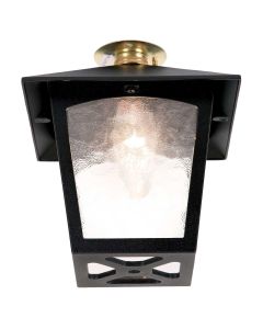 York 1 Light Flush Porch Lantern - Black