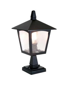 York 1 Light Pedestal Lantern - Black
