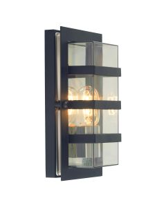 Boden 1 Light Wall Light - Black With Clear Polycarbonate