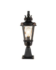 Baltimore 1 Light Medium Pedestal Lantern - Weathered Bronze