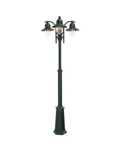Como 3 Light Triple Head Post - Black