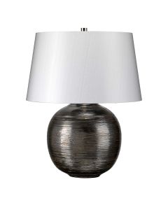 Caesar 1 Light Table Lamp - Silver with Silver Shade