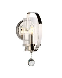 Cassie 1 Light Wall Light - Polished Nickel Plated