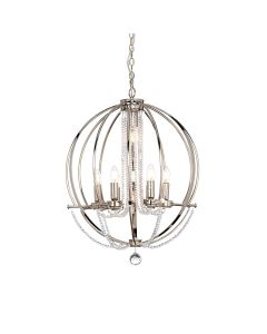 Cassie 7 Light Chandelier - Polished Nickel Plated