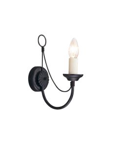 Carisbrooke 1 Light Wall Light - Black