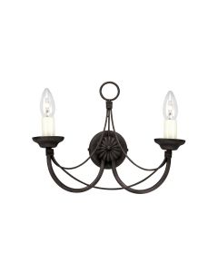 Carisbrooke 2 Light Wall Light - Black