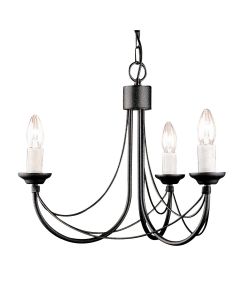Carisbrooke 3 Light Chandelier - Black