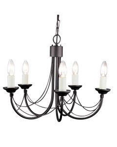 Carisbrooke 5 Light Chandelier - Black