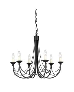Carisbrooke 6 Light Chandelier - Black