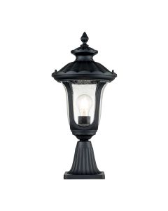 Chicago 1 Light Small Pedestal Lantern - Textured Black