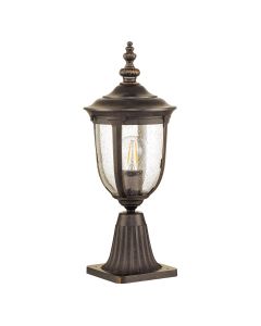 Cleveland 1 Light Small Pedestal Lantern - Weathered Bronze