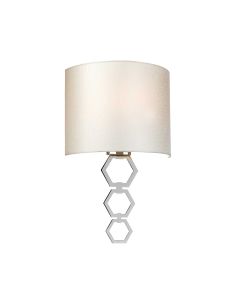 Clark Medium 1 Light Wall Light - Polished Chrome with Ivory Faux Silk Shade