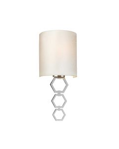 Clark Small 1 Light Wall Light - Polished Chrome with Ivory Faux Silk Shade