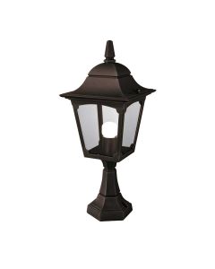 Chapel 1 Light Pedestal Lantern - Black