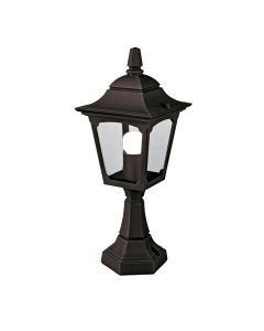 Chapel 1 Light Mini Pedestal Lantern - Black