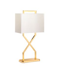 Cross Table Lamp - Polished Gold with Ivory Shade
