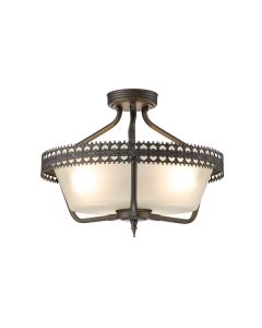 Crown 3 Light Semi-Flush / Pendant - Iron Gate