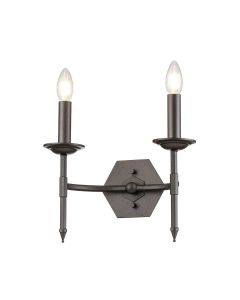 Crown 2 Light Wall Light - Iron Gate