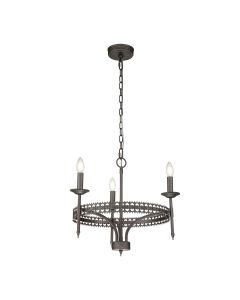 Crown 3 Light Chandelier - Iron Gate