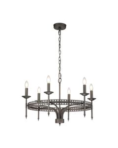 Crown 6 Light Chandelier - Iron Gate