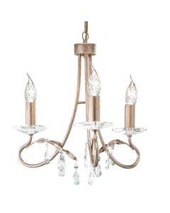 Christina 3 Light Chandelier - Silver / Gold Patina