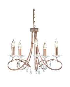 Christina 5 Light Chandelier - Silver / Gold Patina